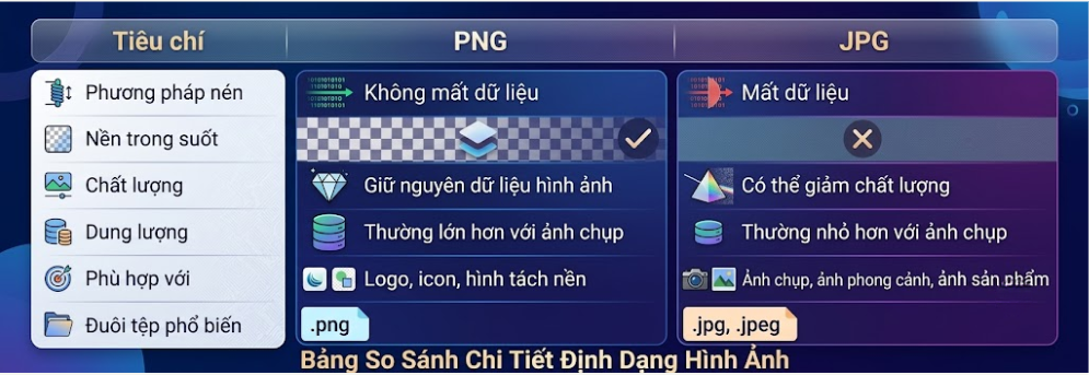 So Sánh PNG Và JPG
