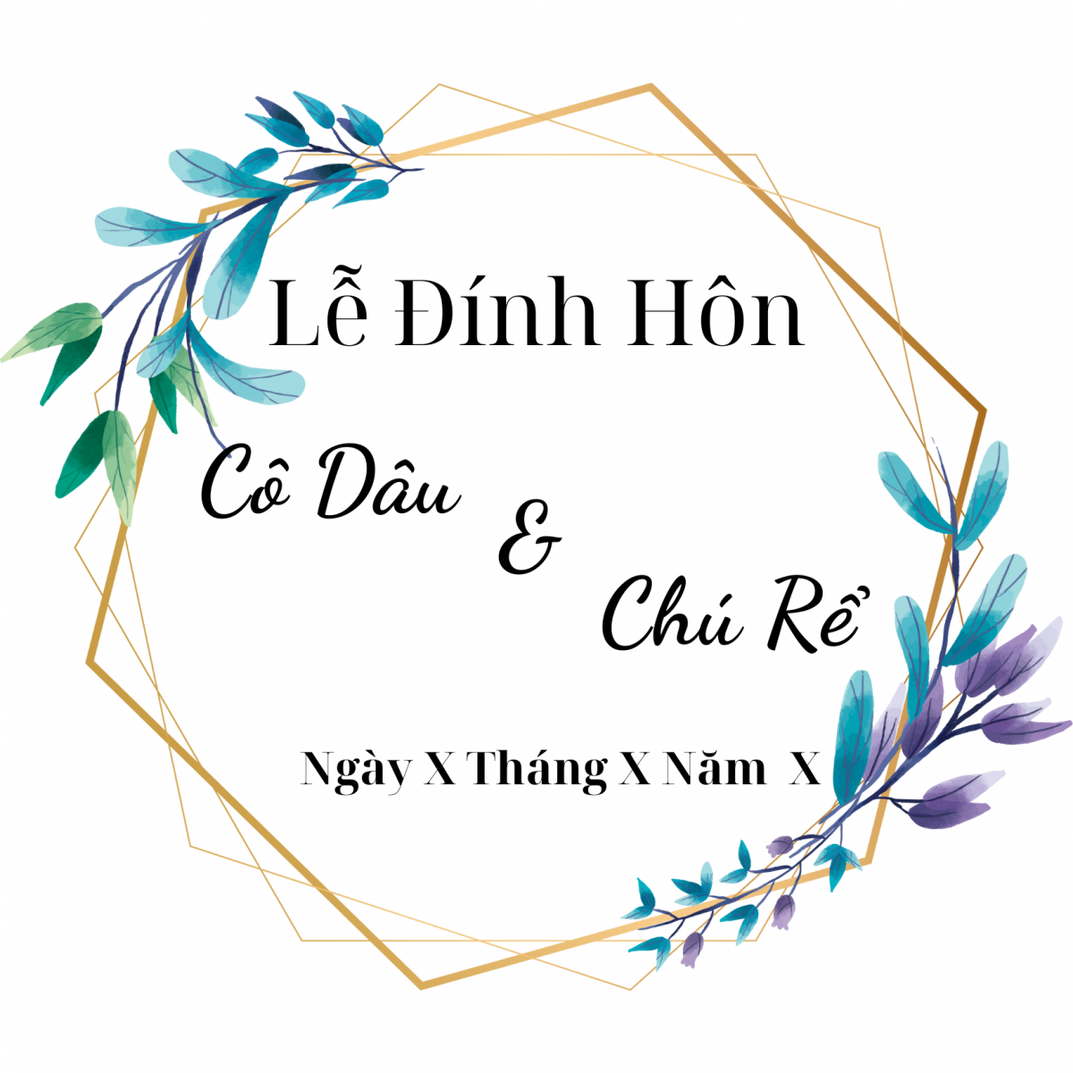 Mẫu bảng tên lễ đính hôn 4