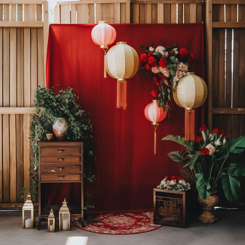 Tổng hợp background đám cưới màu đỏ