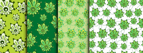 Green chamomile pattern borderless texture design vector free download