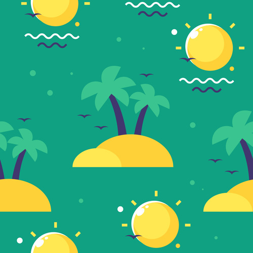 Summer travel trip seamless pattern vector free download