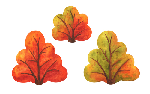 Plant autumn landscape watercolor clipping painting vector free download