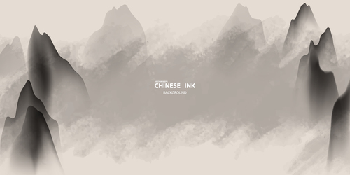 Mountain China ink painting vector free download