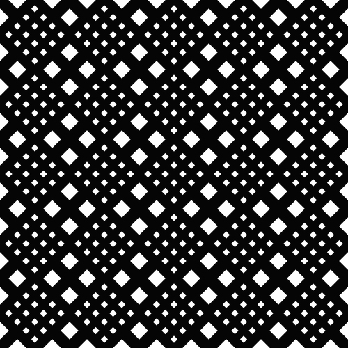 Black background white square seamless pattern vector free download