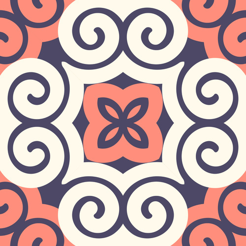 Damask tiles seamless pattern vector free download