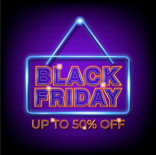 Light black friday sale banner template vector free download