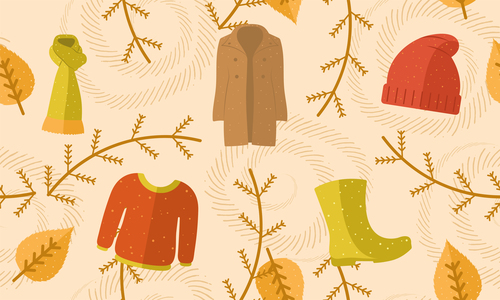 Autumn seamless pattern background with clothes vector free download