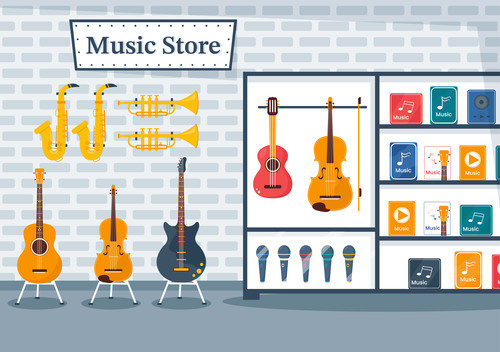 Music store layout vector free download