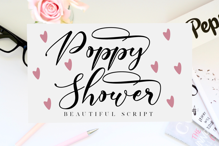 Font đám cưới poppy shower