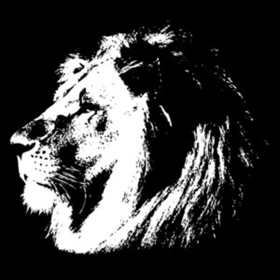 Vector đầu sư tử trắng đen