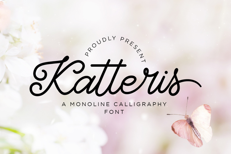 Font đám cưới katteris - monoline calligraphy