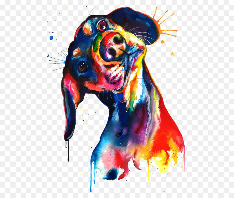 Chó vẽ màu nước
