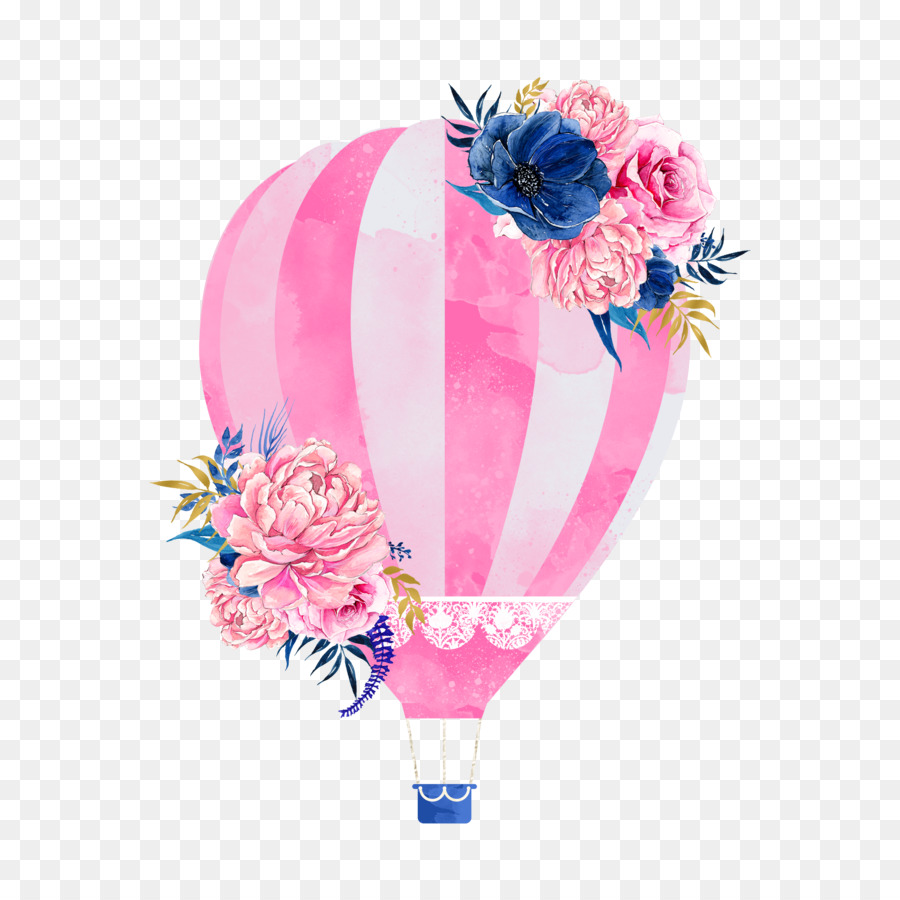Hình png khinh khí cầu màu hồng