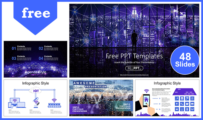 Mẫu Powerpoint thành phố thông minh iot