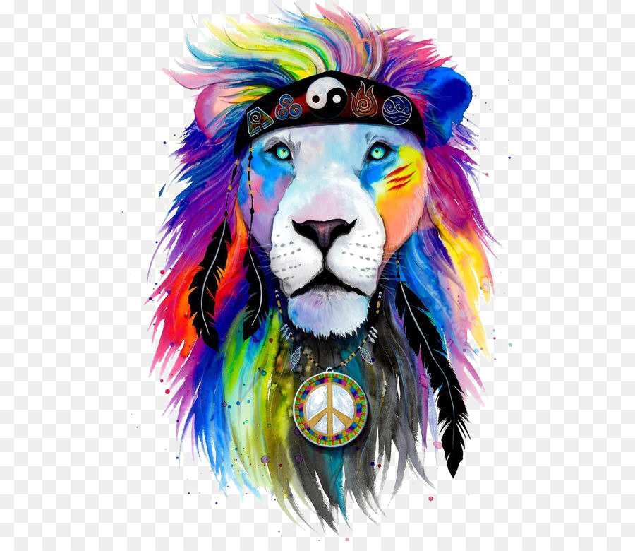 Hình png sư tử nhiều màu sắc