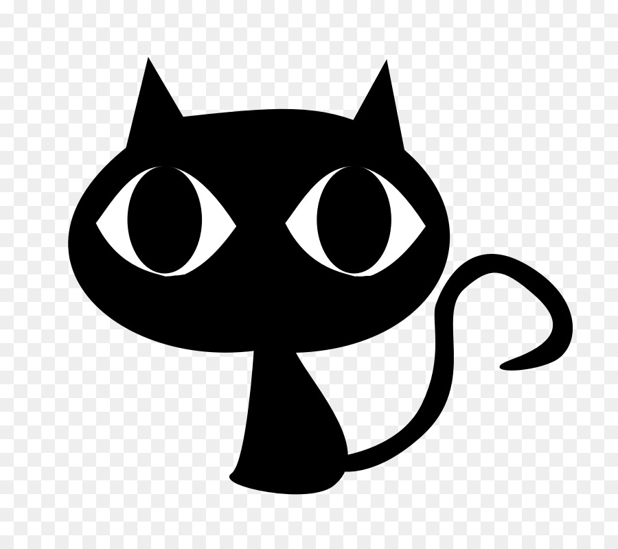 Mèo đen không nền đen trắng có đôi mắt to