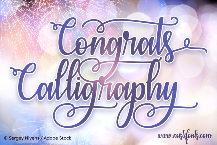 Font đám cưới congrats calligraphy
