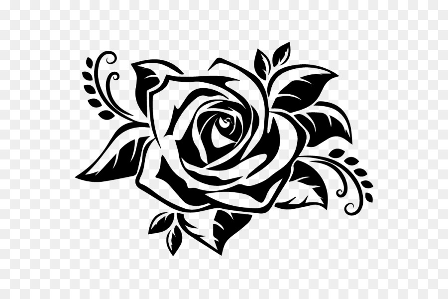 Hình png hoa hồng đen trắng