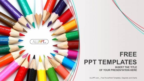 Mẫu Powerpoint bút chì nhiều màu sắc