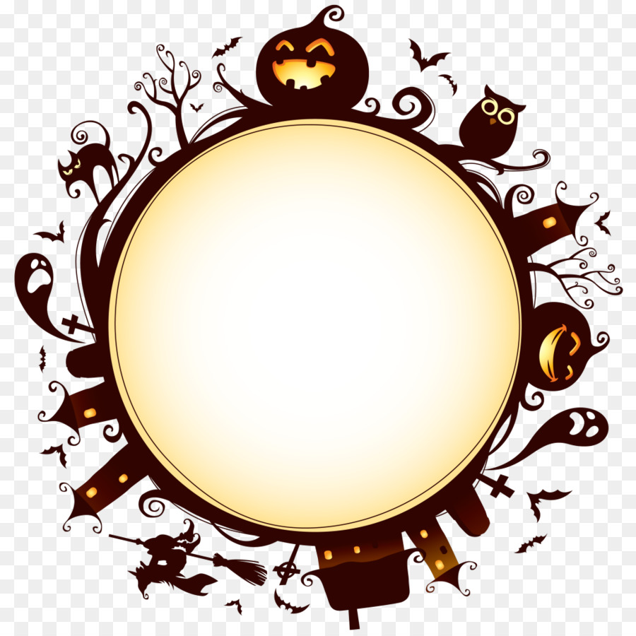 Khung hình tròn nghệ thuật ngày halloween