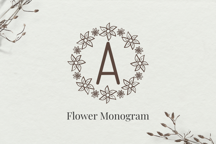Font đám cưới flower monogram