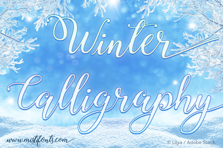 Font đám cưới winter calligraphy
