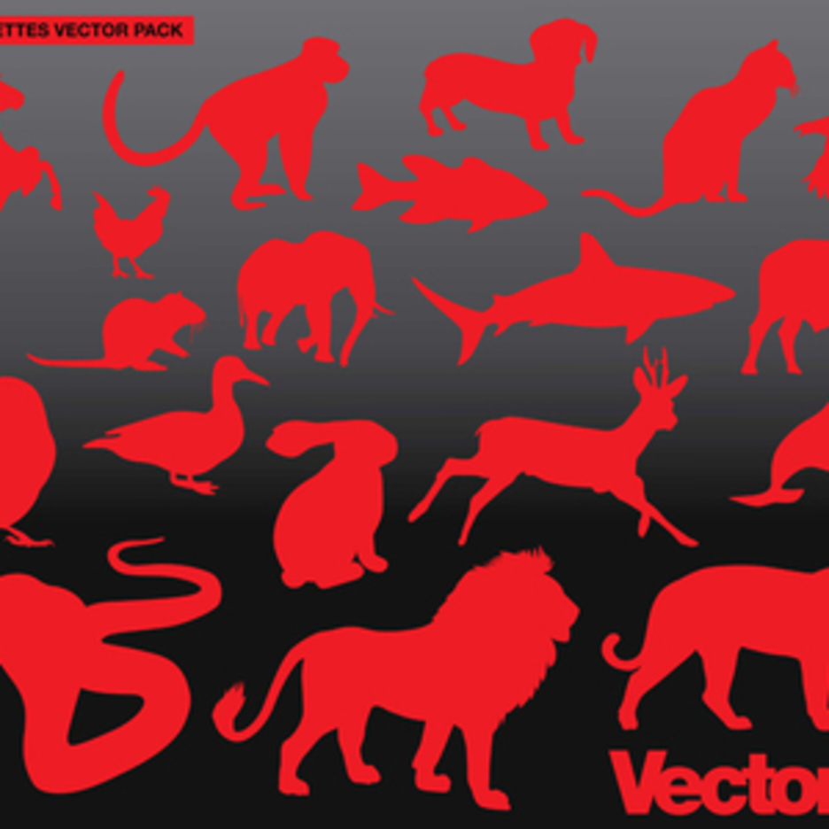 Gói vector hình bóng động vật