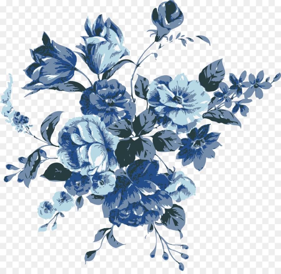 Hình png hoa màu xanh