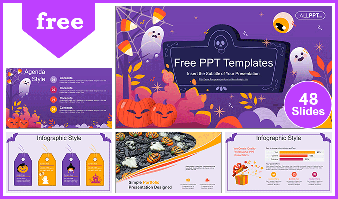 Mẫu Powerpoint bữa tiệc halloween vui vẻ