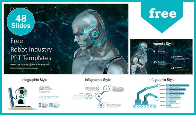 Mẫu Powerpoint ngành công nghiệp robot hình người miễn phí