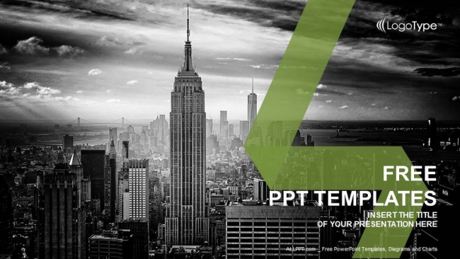 Mẫu Powerpoint đường chân trời thành phố new york