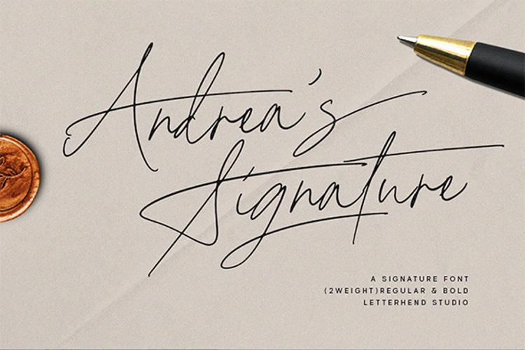 Font đám cưới andreas signature