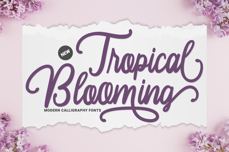 Font đám cưới tropical blooming