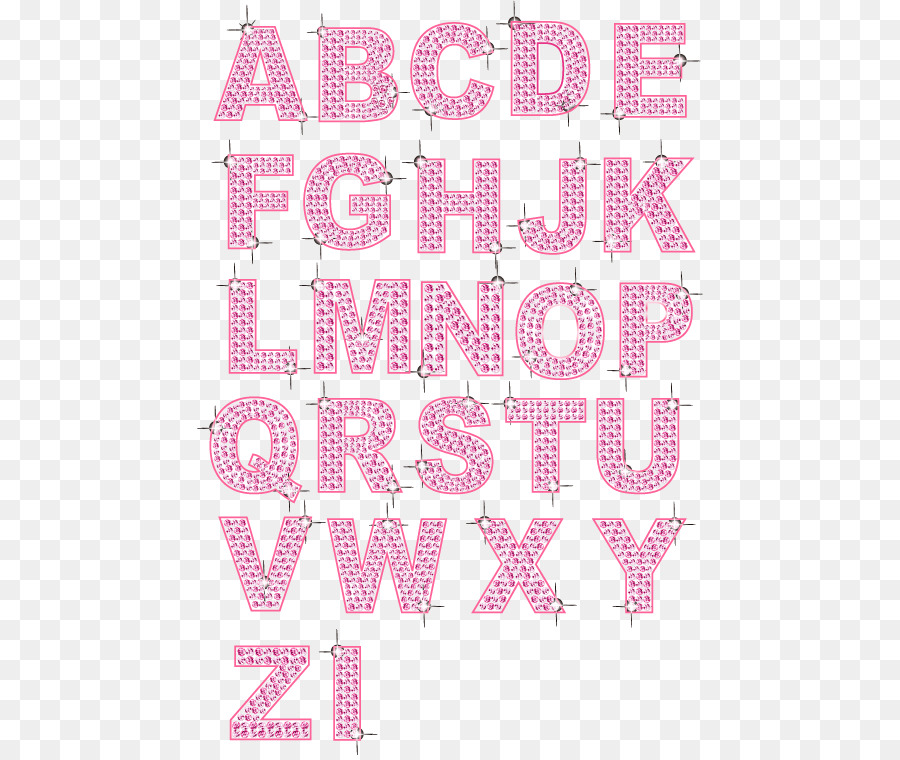 Hình png 24 chữ cái mầu hồng