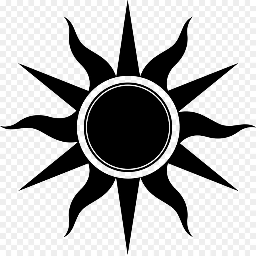 Hình png biểu tượng mặt trời trắng đen