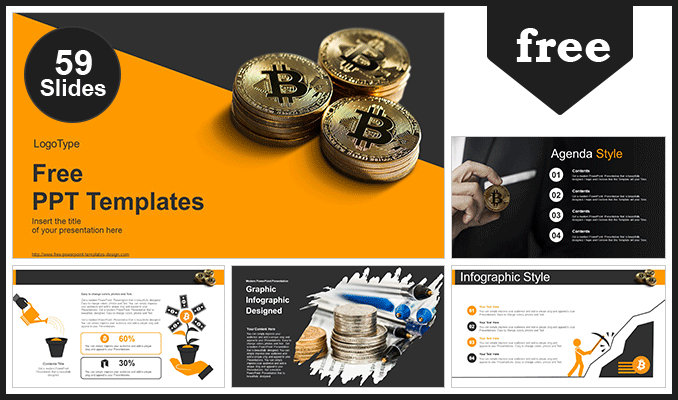 Mẫu Powerpoint bitcoin vàng miễn phí. 