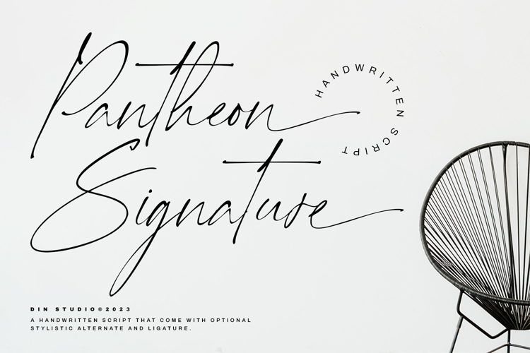 Font đám cưới pantheon signature