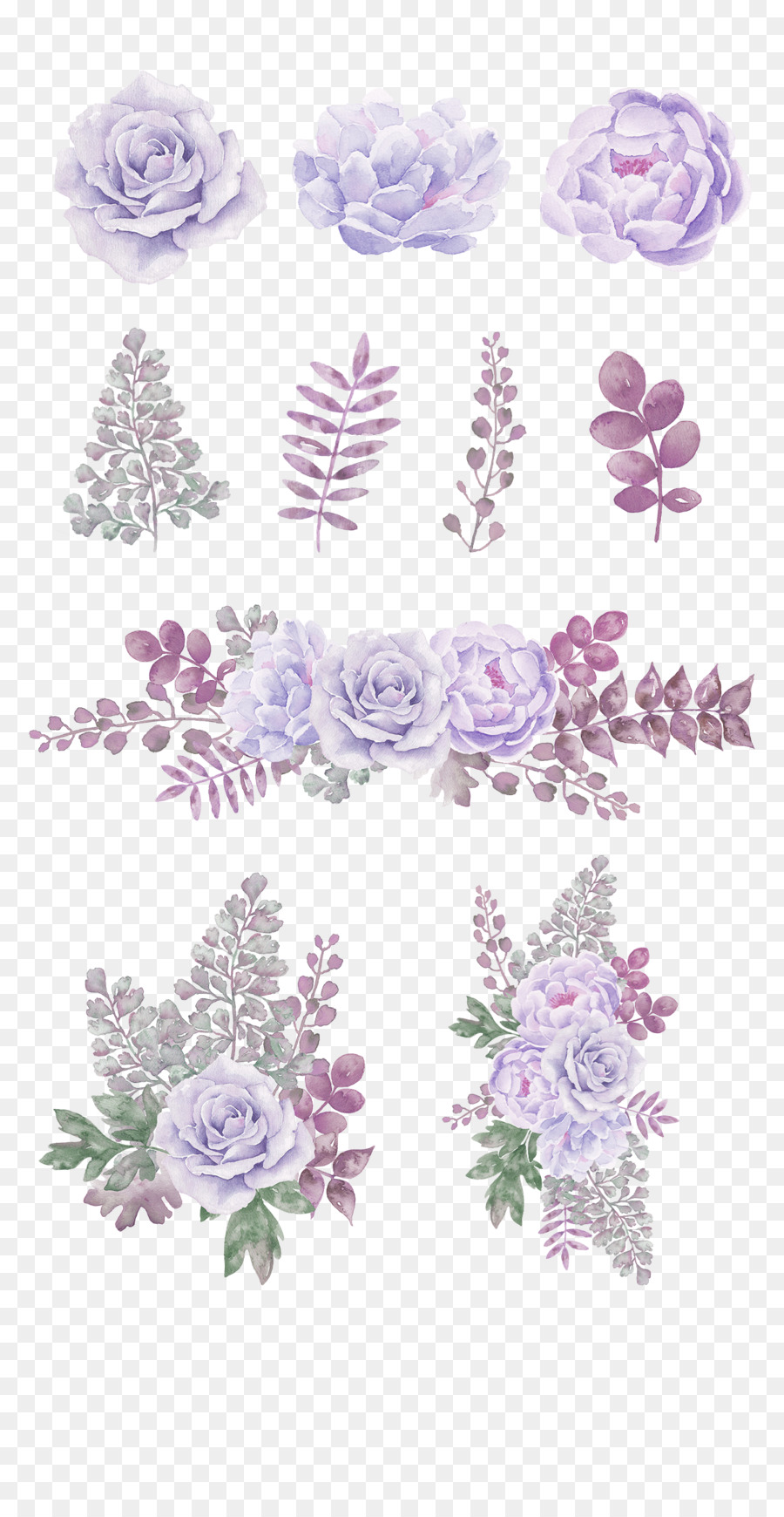 Hoa vẽ bằng sơn nước màu tím